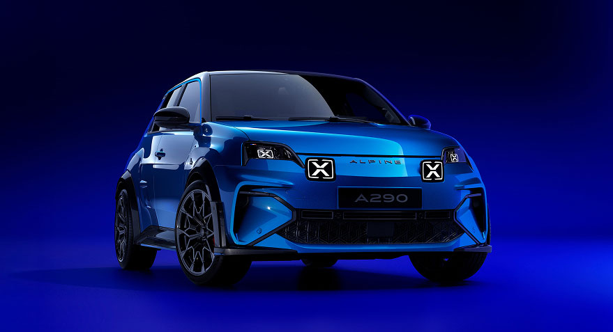 Side angled view of Alpine A290