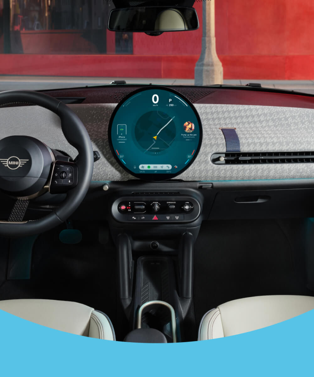 Interior view of MINI Cooper