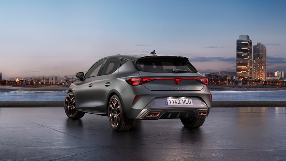 Rear angled view of Cupra Leon